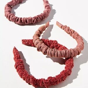 Anthropologie-Sparkle Scrunch Headband Red